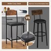 Bar Stools Set of 4, 39.3 Inch Counter Height Barstools with Wide Cozy Seat, Modern Square Upholstered Bar Chair with Back and Footrest - 4 of 4