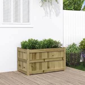 vidaXL Garden Planter 35.4"x19.7"x19.7" Impregnated Wood Pine - 1 of 4