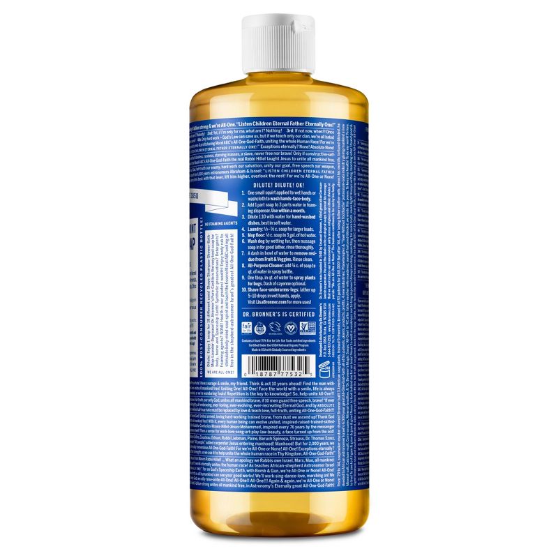 Dr. Bronner&#39;s 18-In-1 Hemp Pure-Castile Liquid Soap - Peppermint - 32 fl oz, 3 of 13