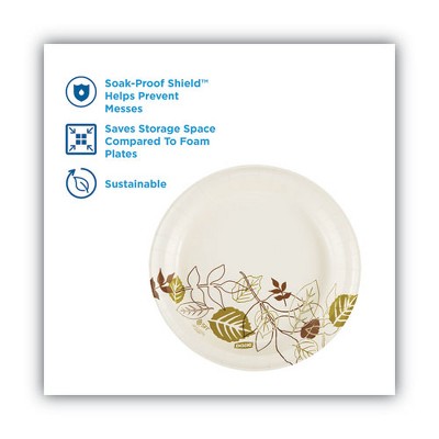 Dixie Pathways Mediumweight Disposable Paper Plates, 9-inch, Green and Burgundy, 125-Pack