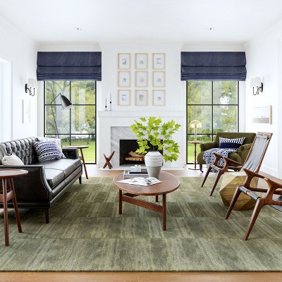 Olive Green Handmade Wool Tufted 6' x 9' Area Rug