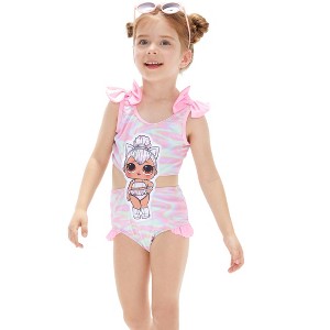 PATPAT L.O.L. Surprise! Toddler Kids Girl's One Piece Swimsuit Cute Ruffle Summer Beach Bathing Suits 3-8 Years - 1 of 4
