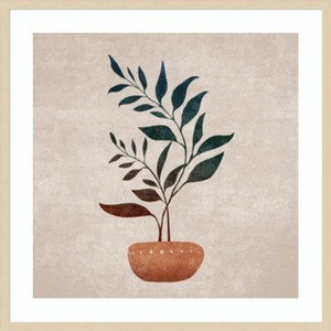 Amanti Art Vazodaki Ikili Dal by Emel Tunaboylu Wood Framed Wall Art Print - 1 of 4