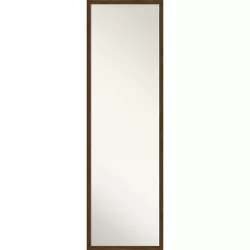 15" x 49" Carlisle Narrow Framed Full Length on the Door Mirror Brown - Amanti Art