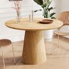 Modern 43" Round Wooden Dining Table,Dining Table With MDF Tabletop,Natural Solid Wood Small Space Living Room Dining Table-Cuddlewood - 2 of 4
