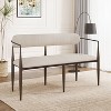 Christopher Knight Home Piper Modern Iron Frame Upholstered 55" Loveseat with Open Curved Back Coffee/Black - 2 of 4