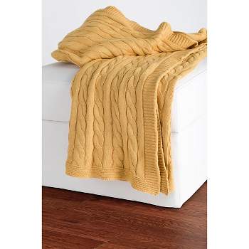 50"x60" Cable Knit Throw Blanket - Rizzy Home