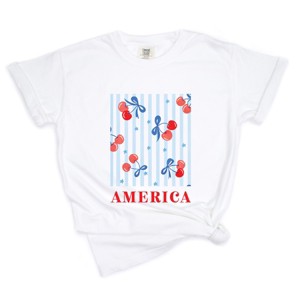 Simply Sage Market America Cherries Stripe Garment Dyed Tee - 1 of 4