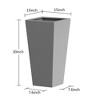 30" Tall Metal Tapered Planter – Large Pot with Drainage for Home and Patio, Burnished Grey - 4 of 4