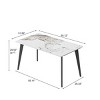 55" Modern Rectangular Dining Table for 6,Sintered Stone Top with Black Metal Legs,Small Space Kitchen or Dining Room Table-Maison Boucle - 4 of 4