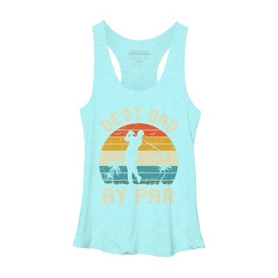 Women's Design By Humans Best Dad By Par Tropical Golf By Racerback Tank Top