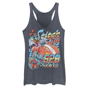 Womens Lilo & Stitch Hawaiian Galactic Race Racerback Tank - 1 of 4