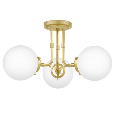 Quoizel Lighting Landry 3 - Light Semi-Flush Mount in  Satin Brass
