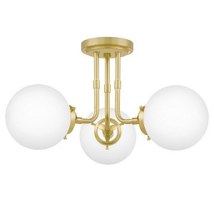 Quoizel Lighting Landry 3 - Light Semi-Flush Mount in  Satin Brass - 1 of 3