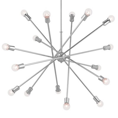 Chrome 16-Light Sputnik Chandelier with Adjustable Arms