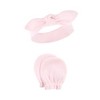 Hudson Baby Infant Girls Cotton Headband and Scratch Mitten Set, Lace Medallion, 0-6 Months - 4 of 4
