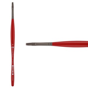 Borciani e Bonazzi Unico Silver Synthetic Series 811 Paint Brush, Flat 4 - Medium Handle Paintbrush Handcrafted in Italy, Cruelty-Free, Acrylic, Oil, - 1 of 4