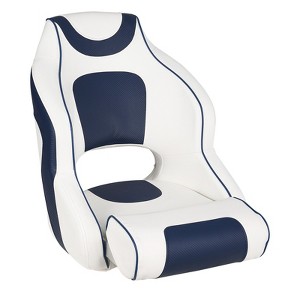 Garvee High Back Boat Seat with Armrests, Flip-Up Captain Boat Seat for Fishing/Pontoon Boats, with Aluminum Hinges, Stainless Steel Screws - 1 of 4