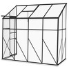 Outsunny Lean-to Polycarbonate Greenhouse with Sliding Door, Roof Vent, Rain Gutter, Walk-in Aluminum Hot House, Black - 4 of 4