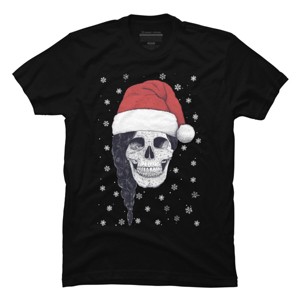 Men's Design By Humans Christmas skull By kodamorkovkart T-Shirt - 1 of 4