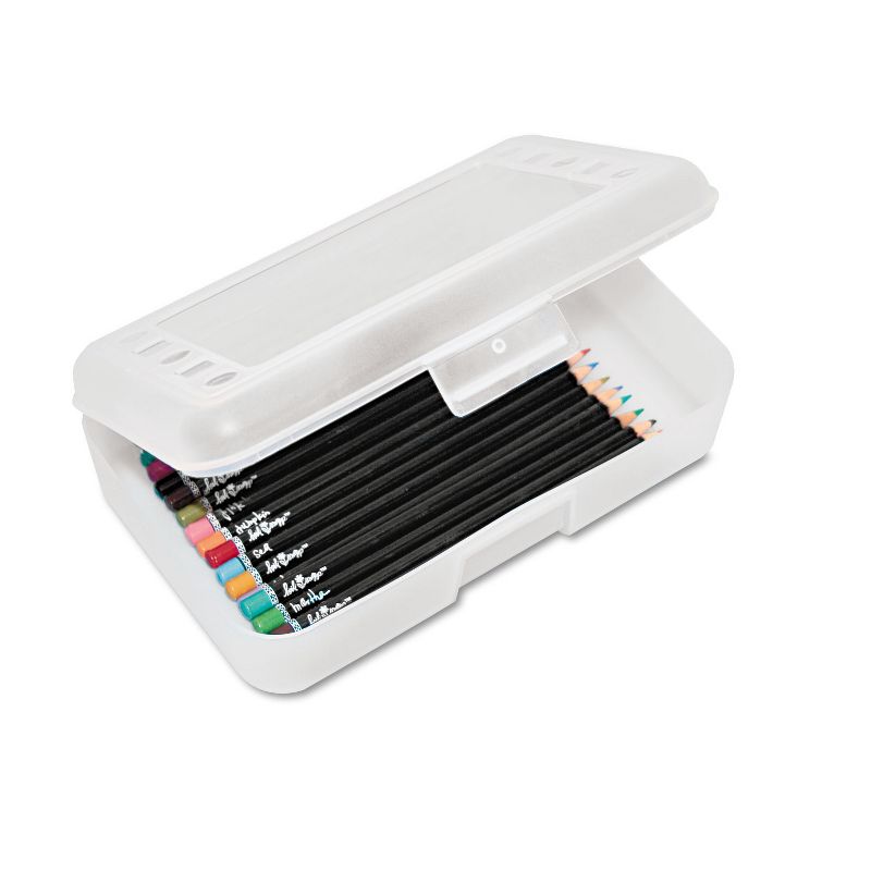 Advantus Gem Polypropylene Pencil Box with Lid Clear 8 1/2 x 5 1/2 x 2 1/2 34104, 2 of 6