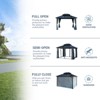 12 ft. x 12 ft. Hardtop Aluminum Frame Steel Double Roof Gazebo, Privacy Curtains & Netting, Perfect for Outdoor Spaces - 3 of 4