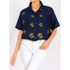 LA LEELA Women's Summer Casual Blouse Shirt Solid Blouses Button Up Short Sleeve Dress Tee Shirts Hawaiian Tops for Women - 4 of 4