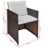 vidaXL Outdoor Dining Chair Set of 2 Brown Powder-Coated Steel Medium - 3 of 3
