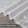 Floral Embroidered Voile Sheer Short Kitchen Curtains for Small Windows Bathroom - 2 of 4