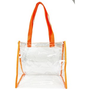 K-Cliffs 12" Clear Tote Simple Transparent Grocery Bag Basic Stadium Approved Handbag See Through Event Lunch Bags - 1 of 4