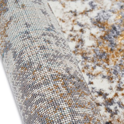 Abstract Splatter 6' x 9' Gray Synthetic Area Rug