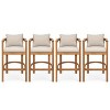 Christopher Knight Home Amato Acacia Wood Outdoor Barstool with Cushion (Set of 4) - 2 of 4
