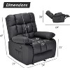 GlasFlength Accent Chairs, Single Leather Recliner with Armrests and Foot Lift Design for Home Theater and Living Room, Black, 23"*23"*42" - 2 of 4