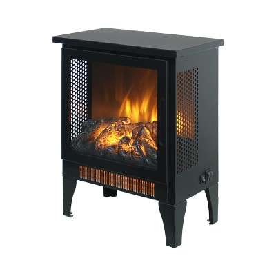 NicBex 15 Inch Freestanding Electric Fireplace 1400W Infrared Fireplace Stove with 3D Flame Effect/Mechanical Buttons,Easy to Use,Black