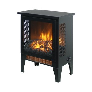 NicBex 15 Inch Freestanding Electric Fireplace 1400W Infrared Fireplace Stove with 3D Flame Effect/Mechanical Buttons,Easy to Use,Black - 1 of 4