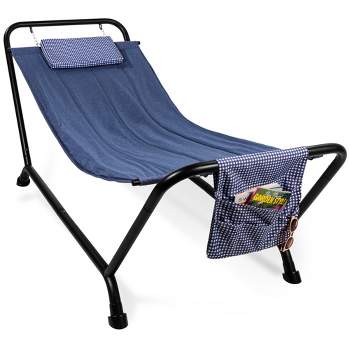 Best Choice Products Outdoor Patio Hammock Bed with Stand, Pillow, Storage Pockets, 500LB Weight Capacity