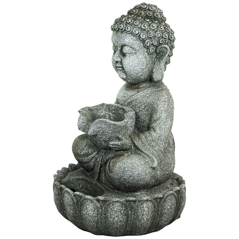Northlight 21.5" Buddha in Sukhasana Pose Outdoor Garden Water Fountain, 5 of 7