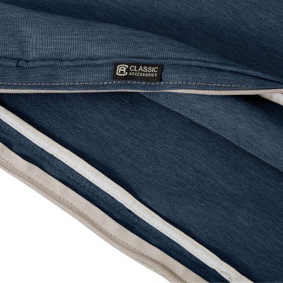Heather Indigo Blue Water-Resistant Patio Lounge Back Cushion