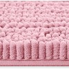 Home Mart Goods 2 Piece Set Pink Soft Cozy Plush Chenille Bath Mat Bathroom Rug - 3 of 4