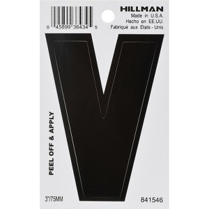 Hillman 3 in. Black Vinyl Self-Adhesive Letter V 1 pc (Case of 6) - 1 of 1