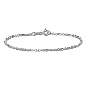 EVERLY JEWELRY | 14K Gold 1.5mm Rolo Link Chain Bracelet, 9 inch - Multiple Metal Color Options - 1 of 4