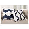 20"x20" Oversize Kilim Design Down Filled Square Throw Pillow Navy Blue - Saro Lifestyle: Woven Wool & Jute, Chevron Pattern, Zippered - 2 of 3