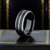 Jewelry Avalanche 2-Tone Black Tungsten Carbide Wedding Band, Center Grooved, Comfort-fit, 8mm - 2 of 4