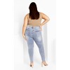 Women's Plus Size Asha Jojo Distressed Detail Crop Jean - mid denim | CITY CHIC - 3 of 4
