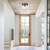 13" 3-Light Nola Bohemian Farmhouse Iron/Seeded Glass LED Semi Flush Mount Wood Finish/Clear - JONATHAN Y: Vintage-Style, Eco-Friendly, UL Listed - 4 of 4