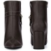 BLISSFUL STEP Women's Pointed Toe Block Chunky Heel Buckle Decor Ankle Boots - 2 of 4