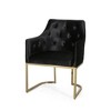 26" Velvet Modern Glam Club Chair with Button-Tufted Diamond Stitch and Gold Accents - 4 of 4