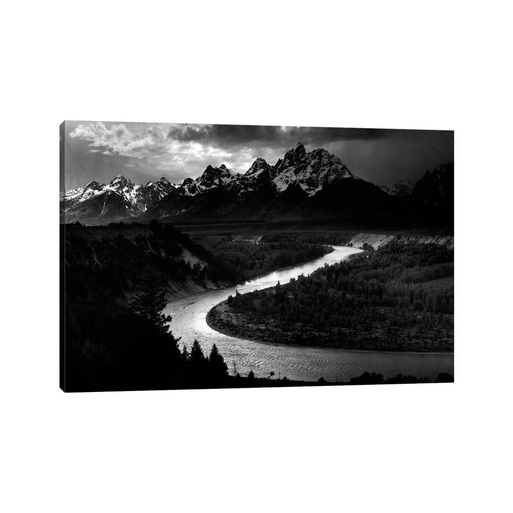Photos - Wallpaper 26" x 40" x 1.5" The Tetons Snake River by Ansel Adams Unframed Wall Canva
