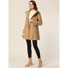 Allegra K Women's Stand Collar Double Breasted Hoodie Outerwear Winter Coat - 3 of 4
