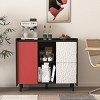 GlasFlength Decorative Storage Cabinets Modern Two Cabinet with Drawers and Open Shelves for Dining Room, Multicolored, 35.43"*15.74"*31.49" - 2 of 4